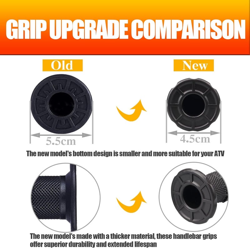 APPYU 7/8'' ATV Grips Upgrade Universal Handlebar Grips Soft Rubber Thumb Throttle Motorcycle Grip for Polaris Kid Youth 4 Wheeler Quad 400ex Banshee Blaster Raptor 350 Warrior 350 Raptor 660 - Image 2